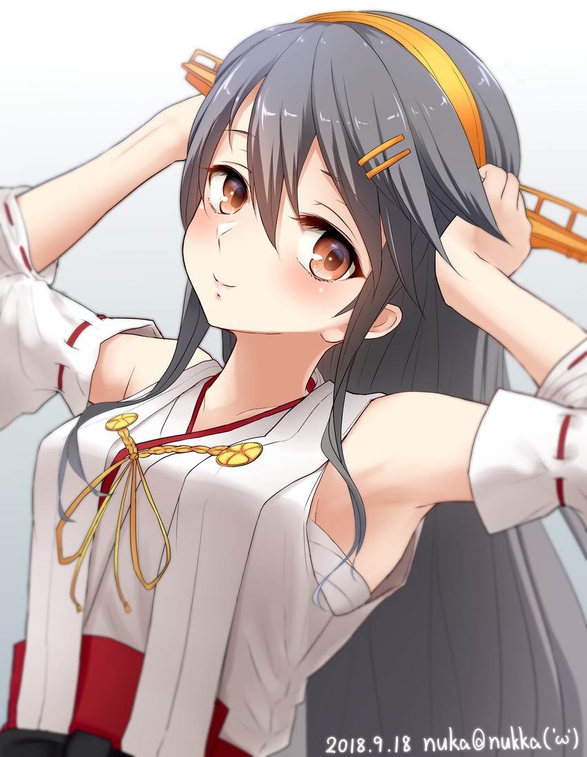 haruna and haruna kai ni (kantai collection) drawn by nuka_(nvkka)