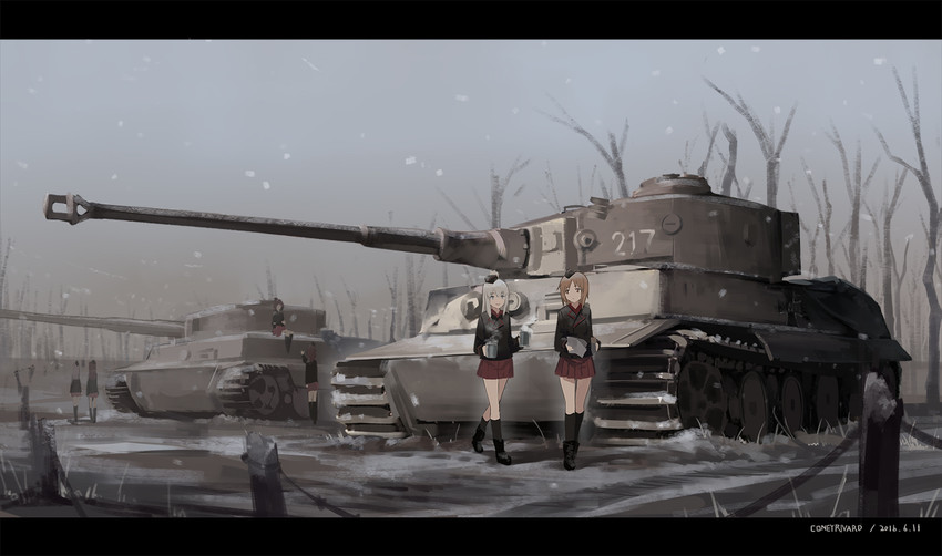 nishizumi miho and itsumi erika (girls und panzer) drawn by huanxiang_heitu