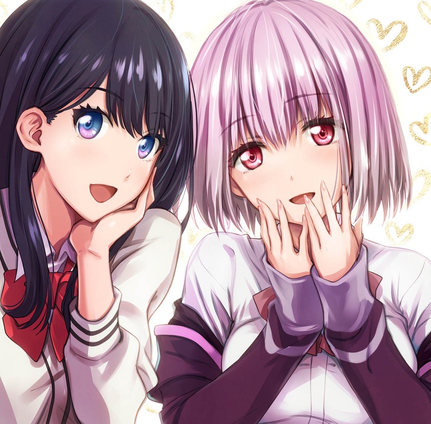 takarada rikka and shinjou akane (gridman universe and 1 more) drawn by ueda_metawo