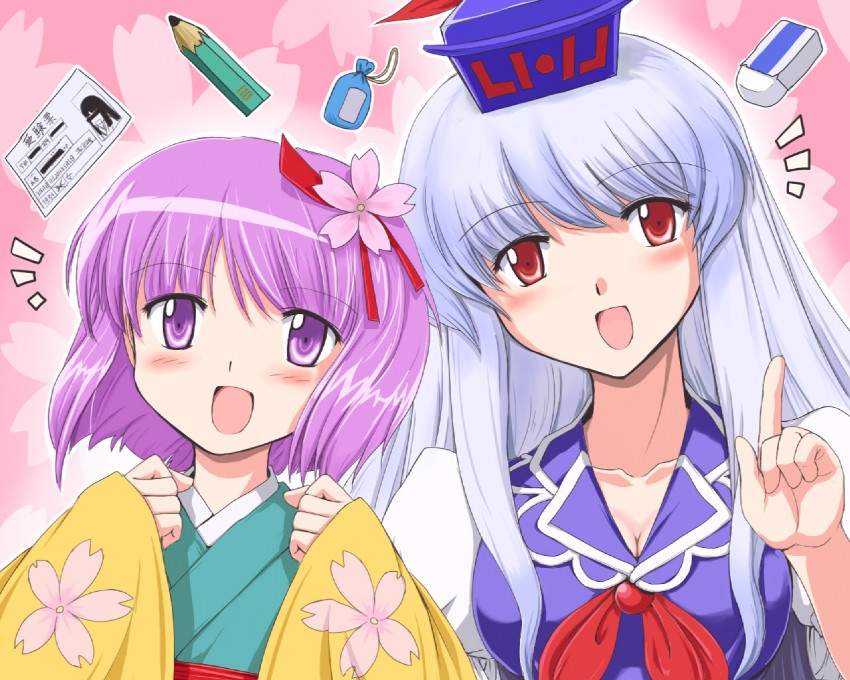 kamishirasawa keine and hieda no akyuu (touhou) drawn by flx