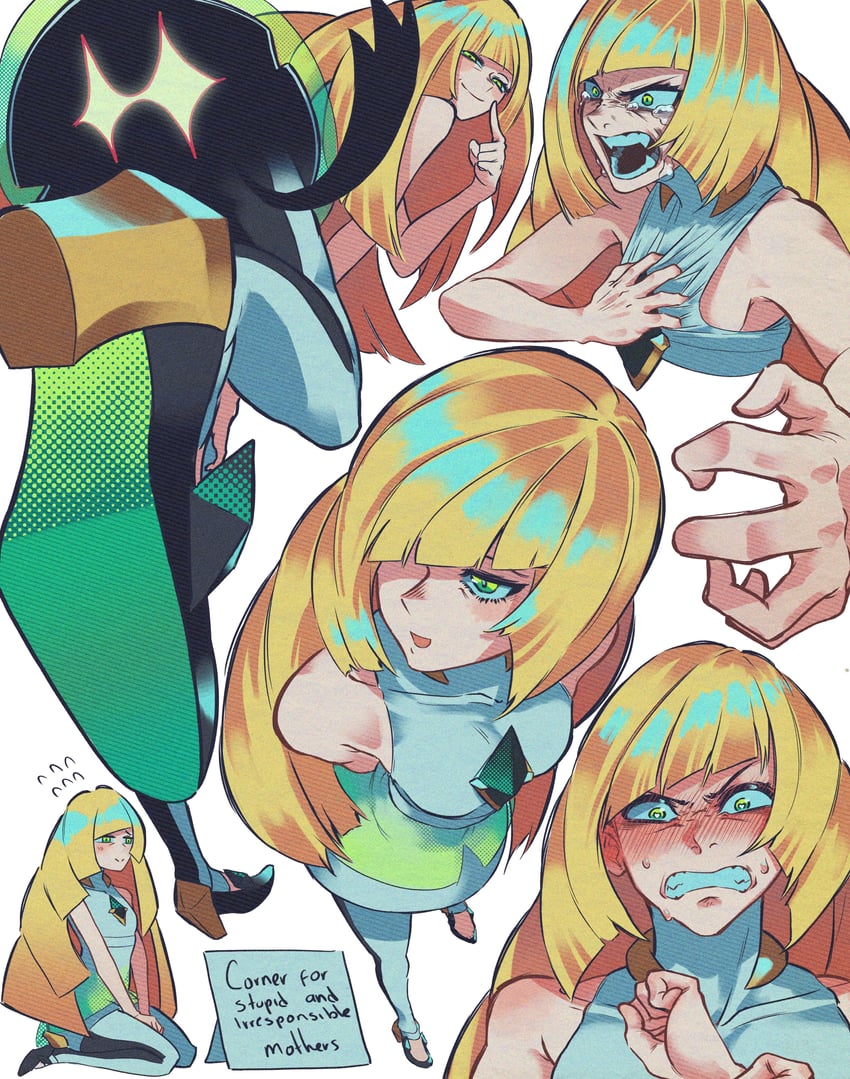 lusamine and mimikyu (pokemon and 1 more) drawn by andrich_galam