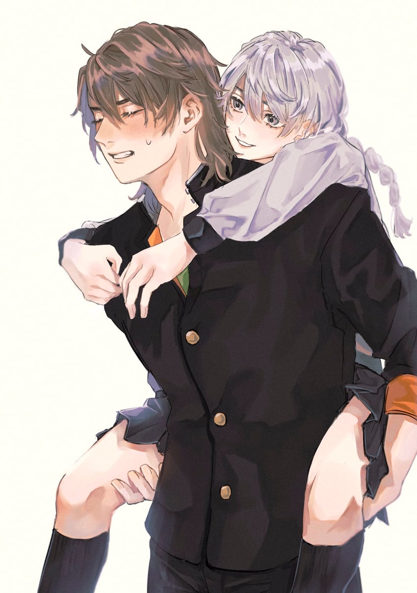 okino tsukasa and hijiyama takatoshi (juusan kihei bouei ken) drawn by gramm_3