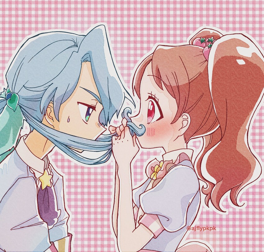 usami ichika and pikario (precure and 1 more) drawn by aji_fry