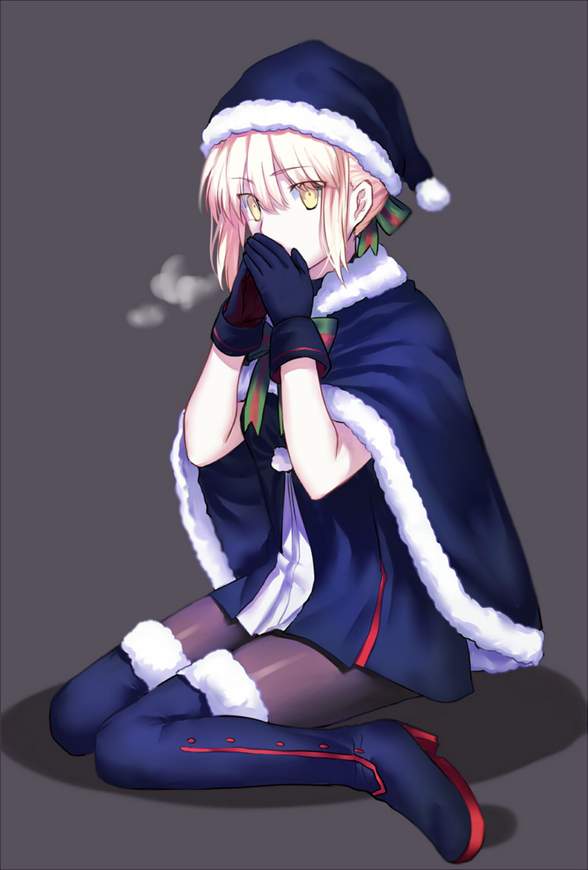 artoria pendragon, saber alter, and santa alter (fate and 1 more) drawn by hujitaumi