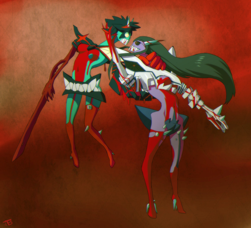matoi ryuuko, senketsu, kiryuuin satsuki, junketsu, berserk ryuuko, and 1 more (kill la kill) drawn by trunchbull