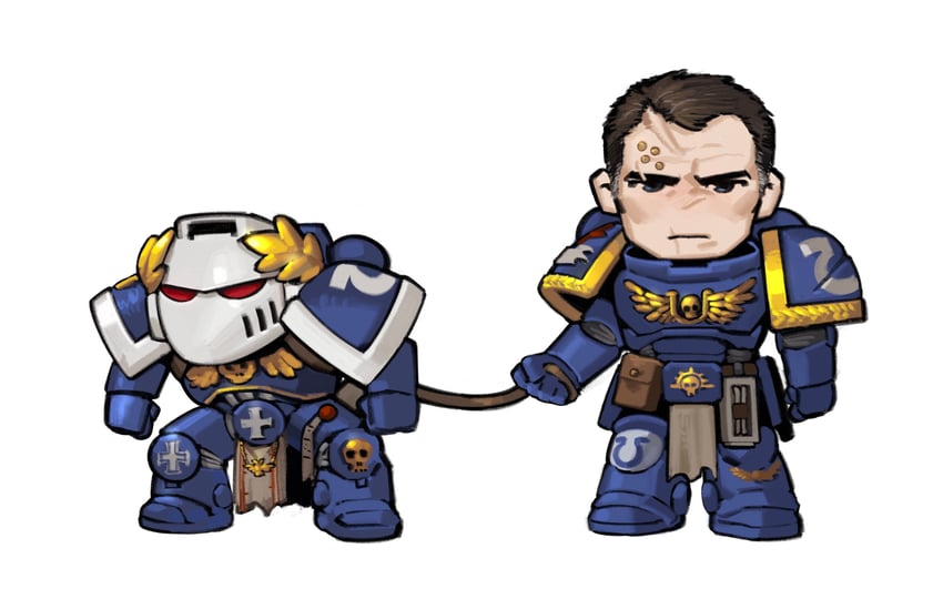 adeptus astartes, captain titus, and malum caedo (warhammer 40k and 2 more) drawn by yixu_damengde