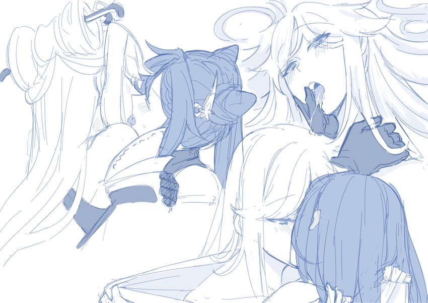 keqing and ningguang (genshin impact) drawn by hinagi_(fox_priest)