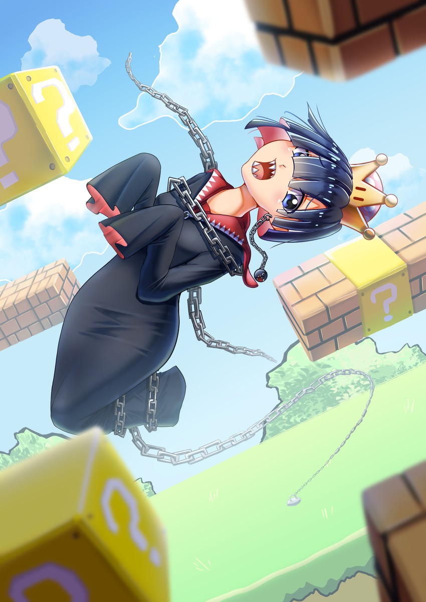 chain chomp and princess chain chomp (mario and 1 more) drawn by ayayayume