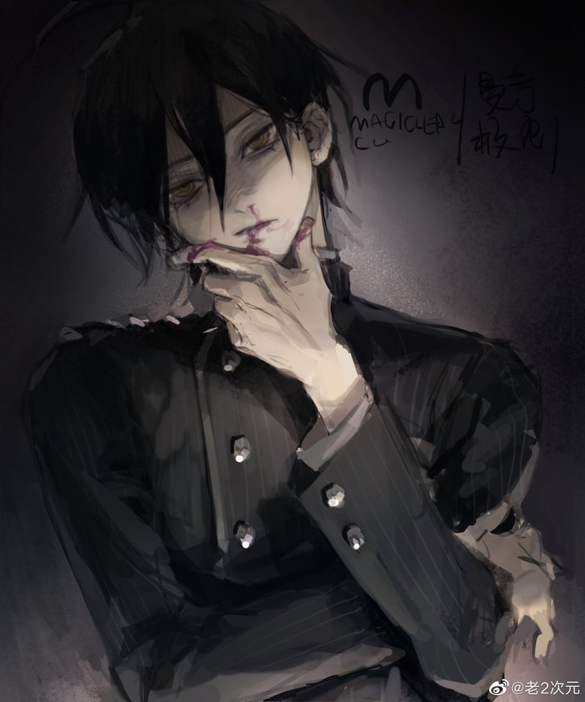 saihara shuichi (danganronpa and 1 more) drawn by tallplaycold