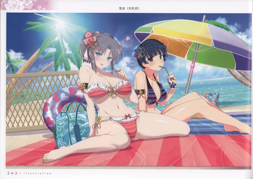 yumi and yozakura (senran kagura and 2 more) drawn by yaegashi_nan