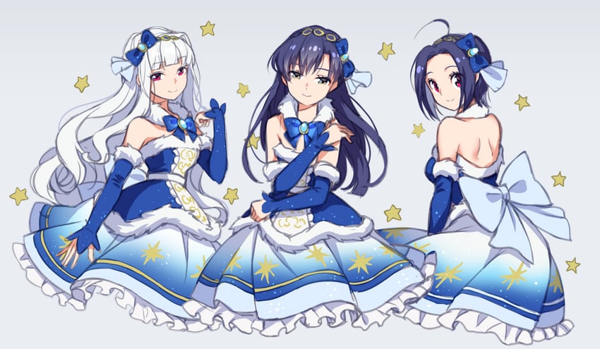 kisaragi chihaya, shijou takane, and miura azusa (idolmaster) drawn by 72producer