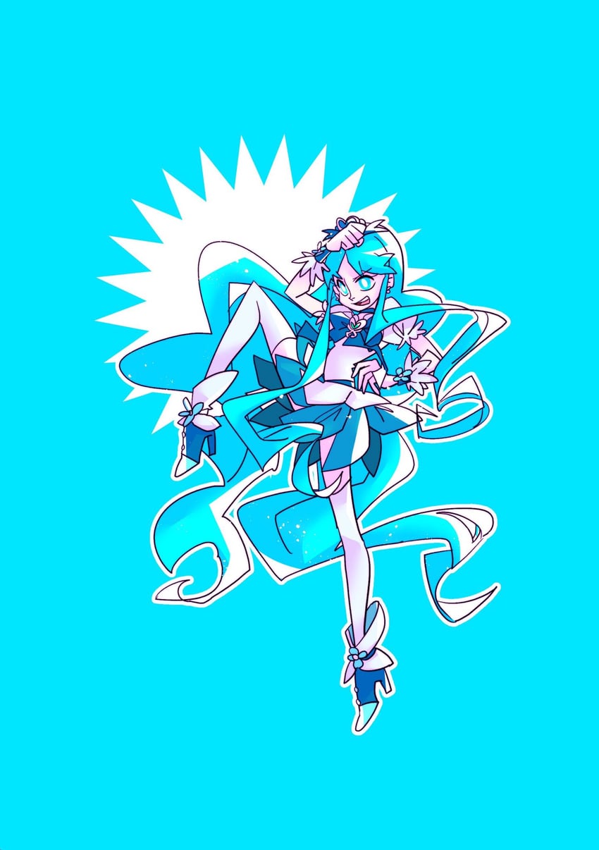 kurumi erika and cure marine (precure and 1 more) drawn by yuzikoz_mega