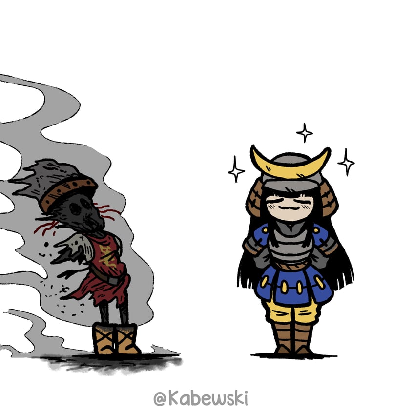 samurai and longbowman (age of empires and 1 more) drawn by kabewski