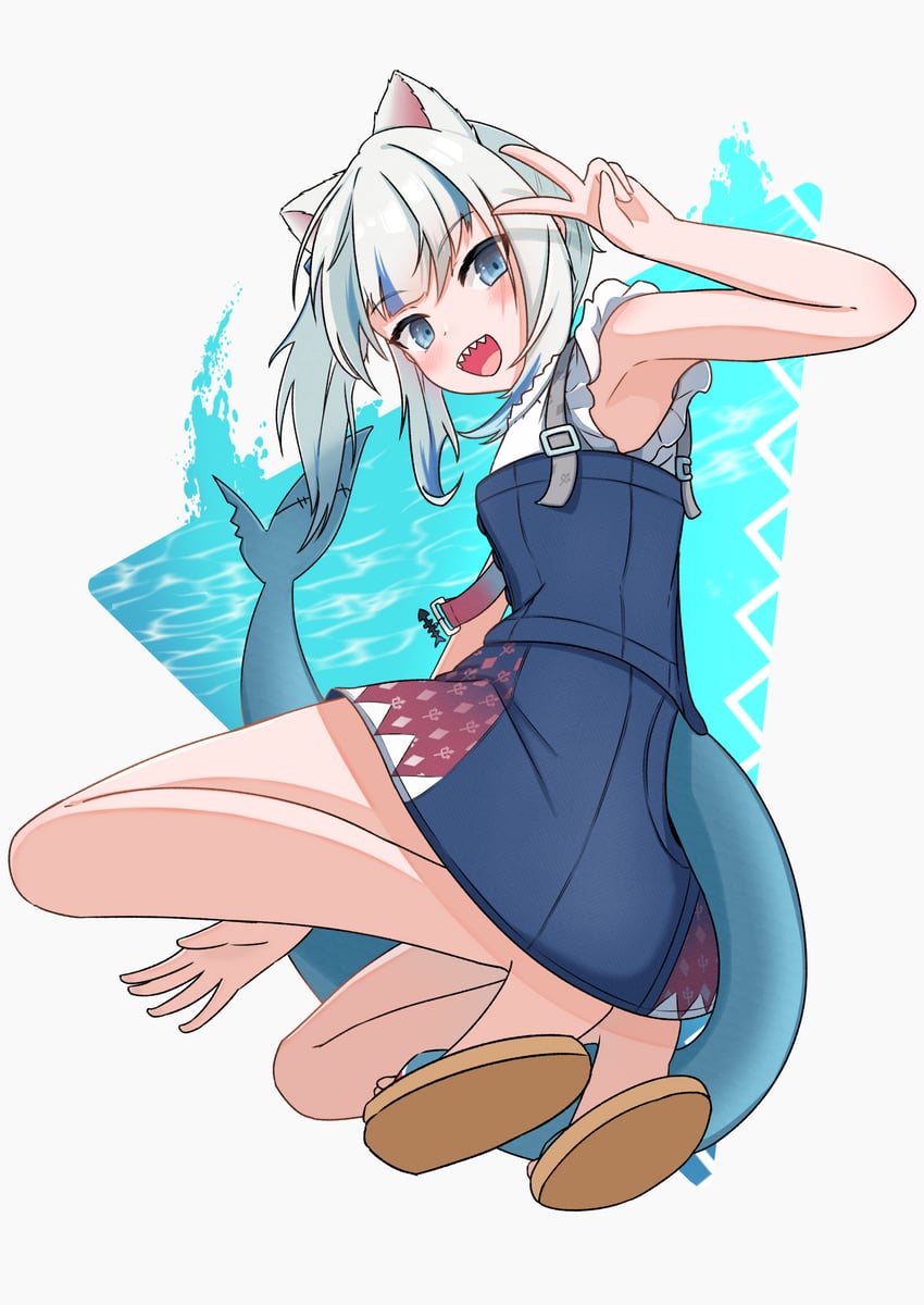 gawr gura (hololive and 1 more) drawn by kaboten