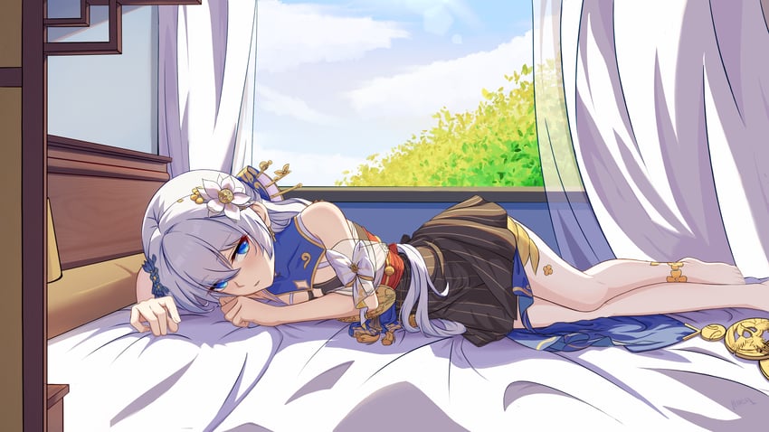 theresa apocalypse and zhuge kongming (honkai and 1 more) drawn by hinata_mr_assassin
