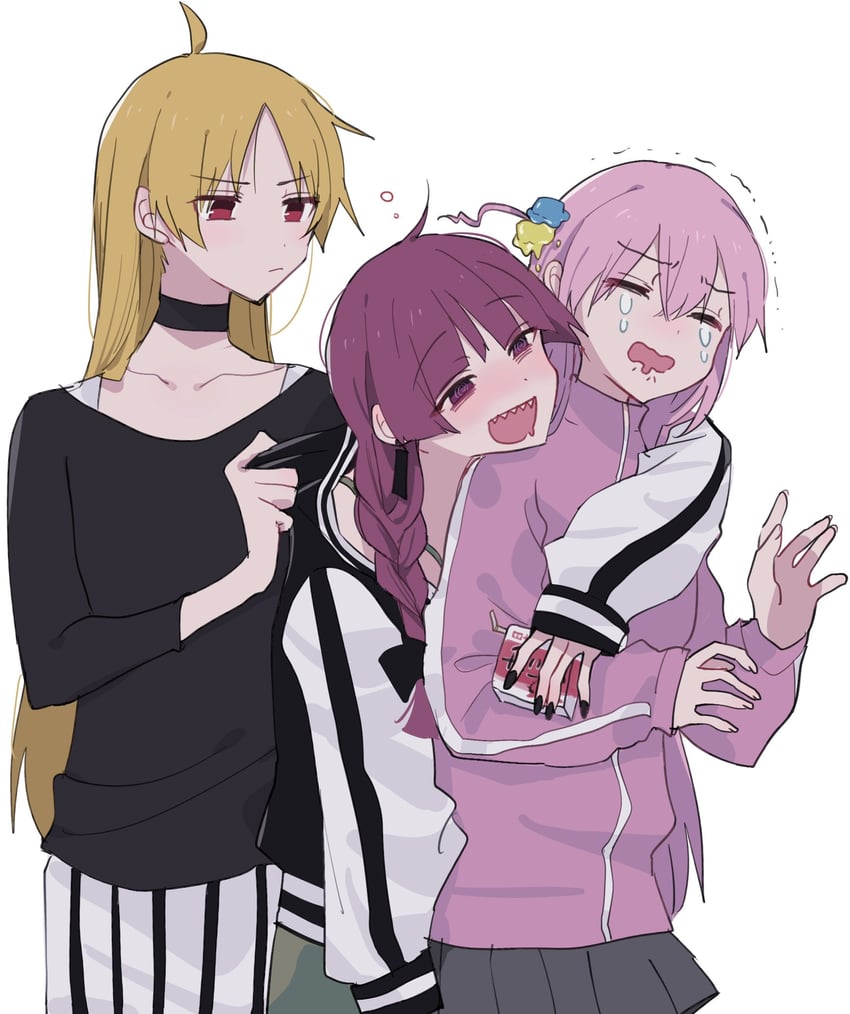 gotoh hitori, hiroi kikuri, and ijichi seika (bocchi the rock!) drawn by nasu_bacon