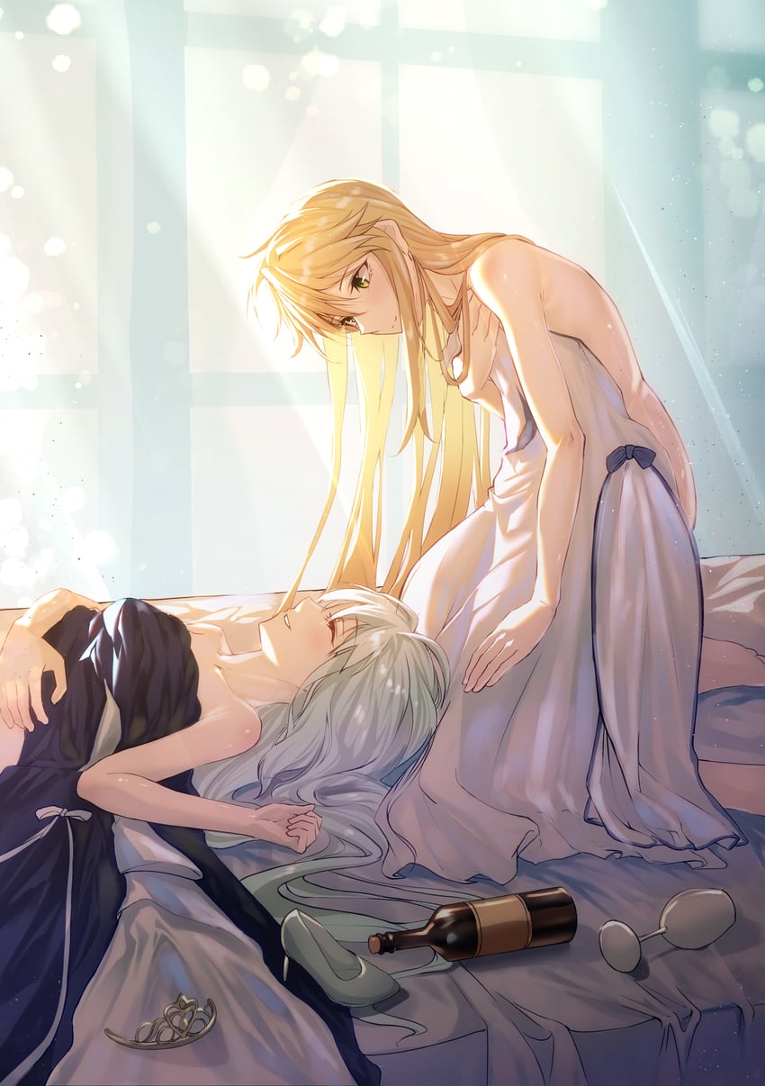 artoria pendragon and morgan le fay (fate and 1 more) drawn by toomishou