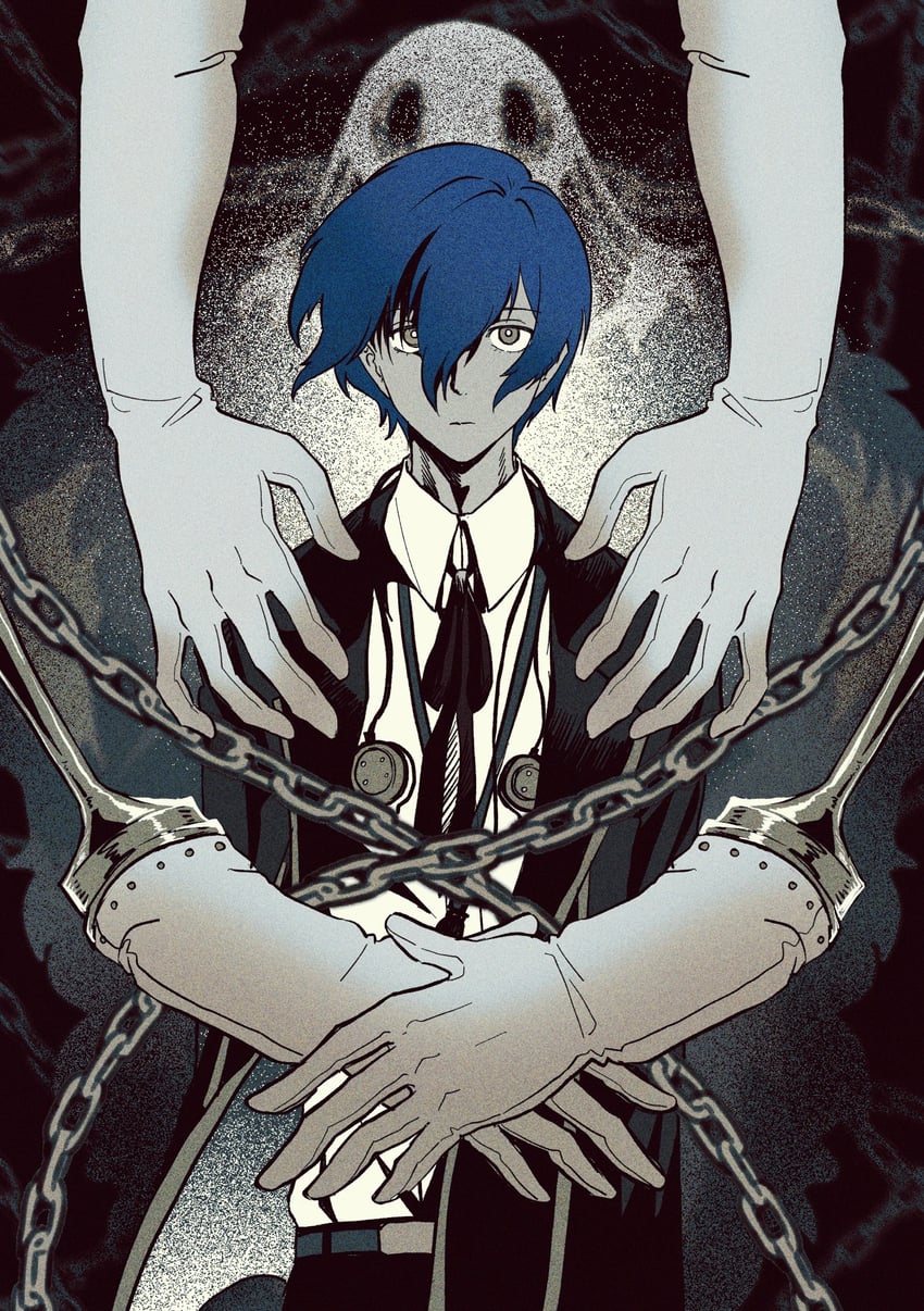 yuuki makoto and thanatos (persona and 2 more) drawn by otoko_haza