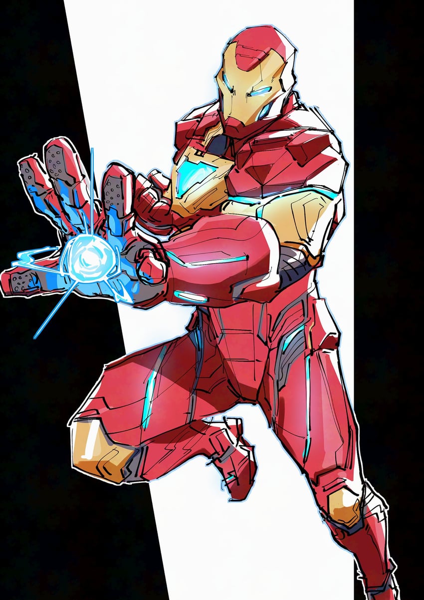 iron man (marvel and 3 more) drawn by superebiseeeen