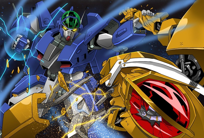 zakaal, le cain, and layzner mk 2 (aoki ryuusei spt layzner) drawn by platin_(alios)