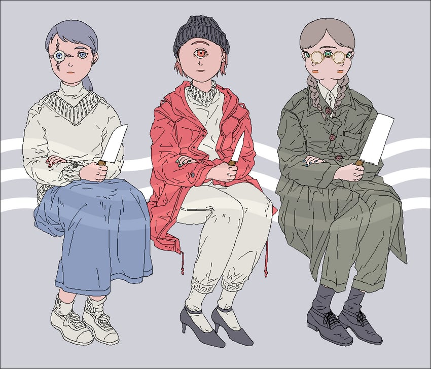 sangou, ichigou, and nigou (ikigusare) drawn by nanjou_(y-jiku)