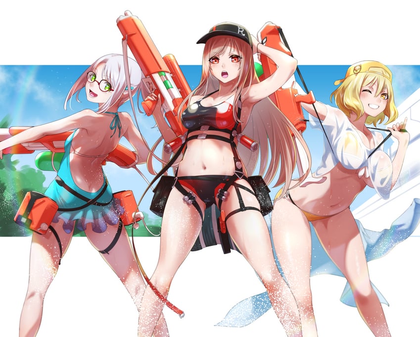 anis, rapi, and neon (goddess of victory: nikke) drawn by fune_(fune83ojj)