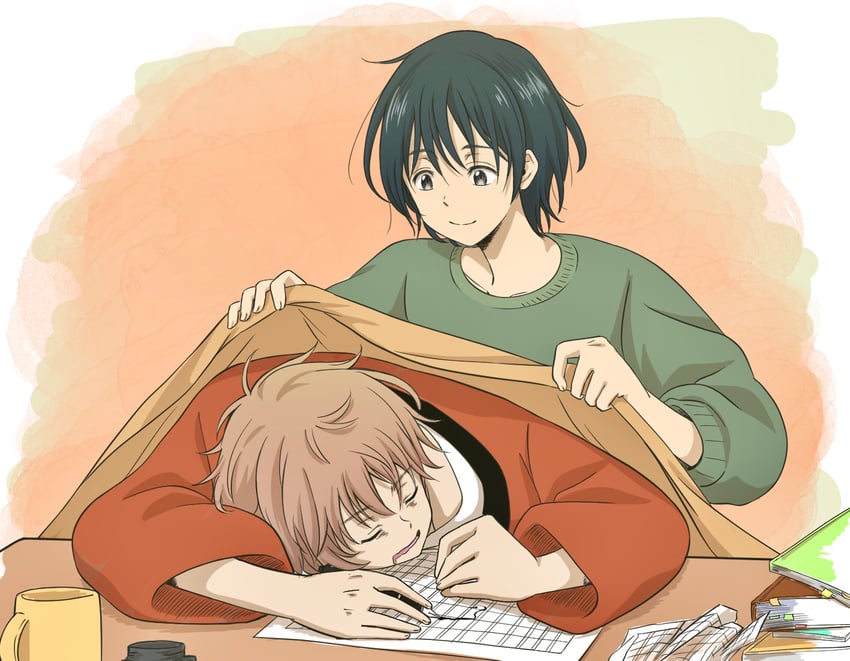 hashimoto shun and chibana mio (umibe no etranger) drawn by waaaaa
