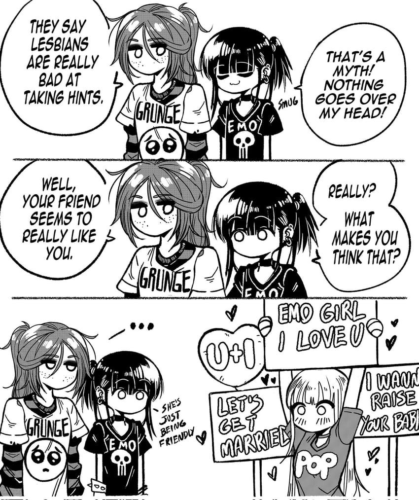 emo-girl, grunge-girl, and pop-girl (original) drawn by grs-