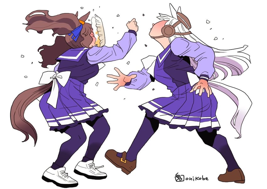 gold ship and tosen jordan (umamusume and 1 more) drawn by onikobe_rin