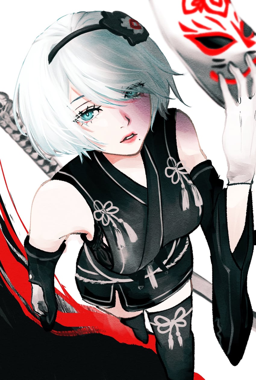 2b (nier and 1 more) drawn by abeinoddword