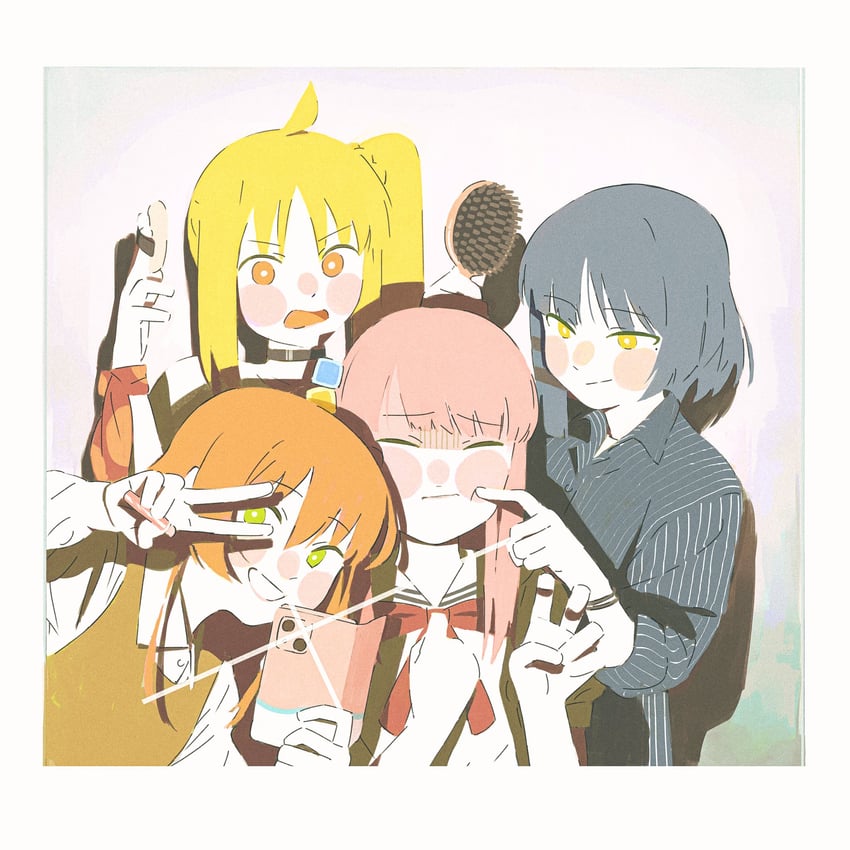 gotoh hitori, kita ikuyo, ijichi nijika, and yamada ryo (bocchi the rock!) drawn by jiankun_yu