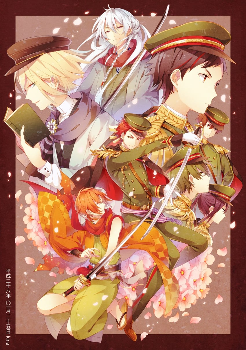 tenshouin eichi, kanzaki souma, morisawa chiaki, hibiki wataru, tsukinaga leo, and 3 more (ensemble stars!) drawn by kina_(446964)
