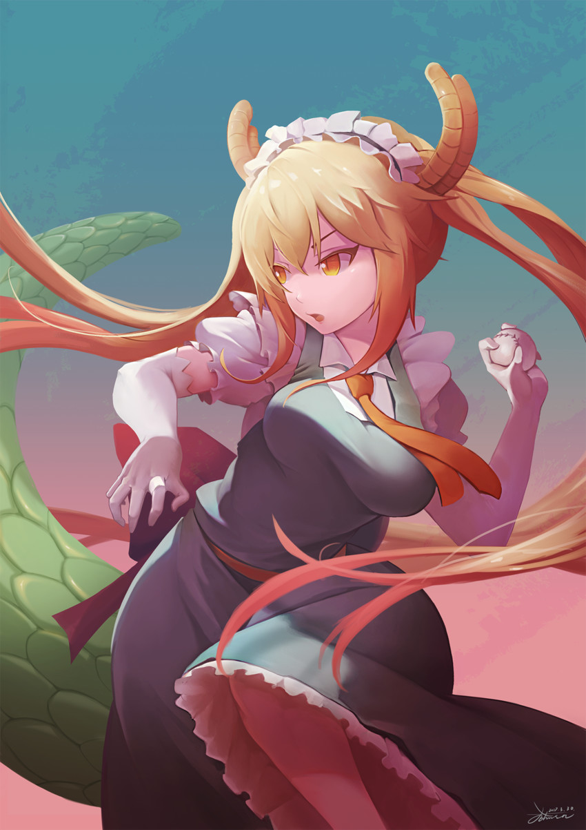 tohru (kobayashi-san chi no maidragon) drawn by johnson_zhuang