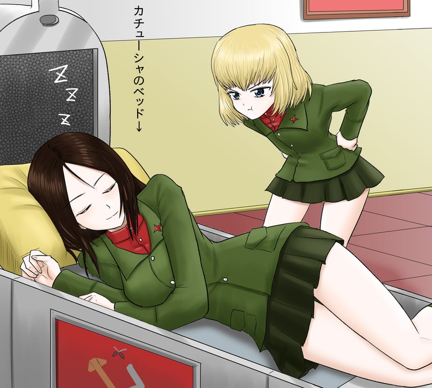 katyusha and nonna (girls und panzer) drawn by harukai-i