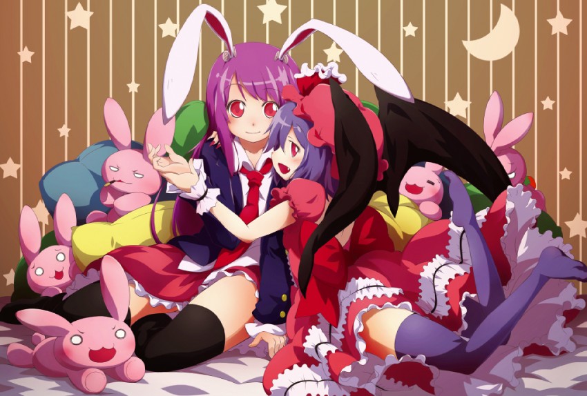 remilia scarlet and reisen udongein inaba (touhou) drawn by jagabutter