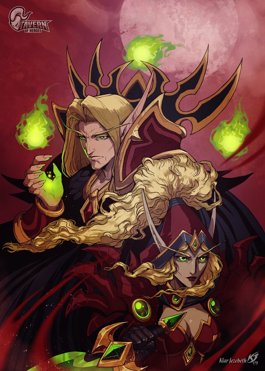 mage, rogue, valeera sanguinar, and kael'thas sunstrider (warcraft and 2 more) drawn by klar_jezebeth