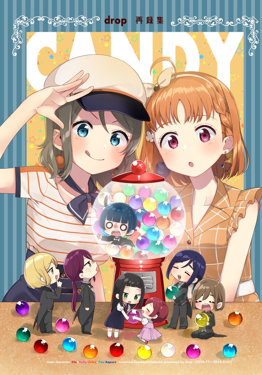 watanabe you, tsushima yoshiko, sakurauchi riko, takami chika, matsuura kanan, and 4 more (love live! and 1 more) drawn by yuama