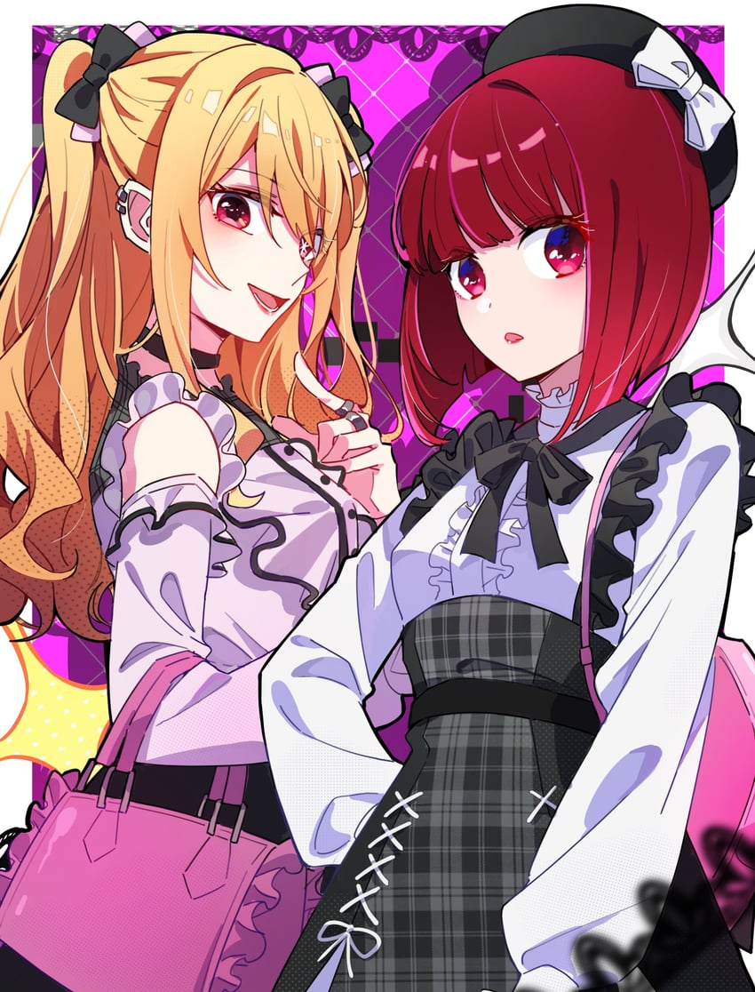 arima kana and hoshino ruby (oshi no ko) drawn by shuoruoranxing