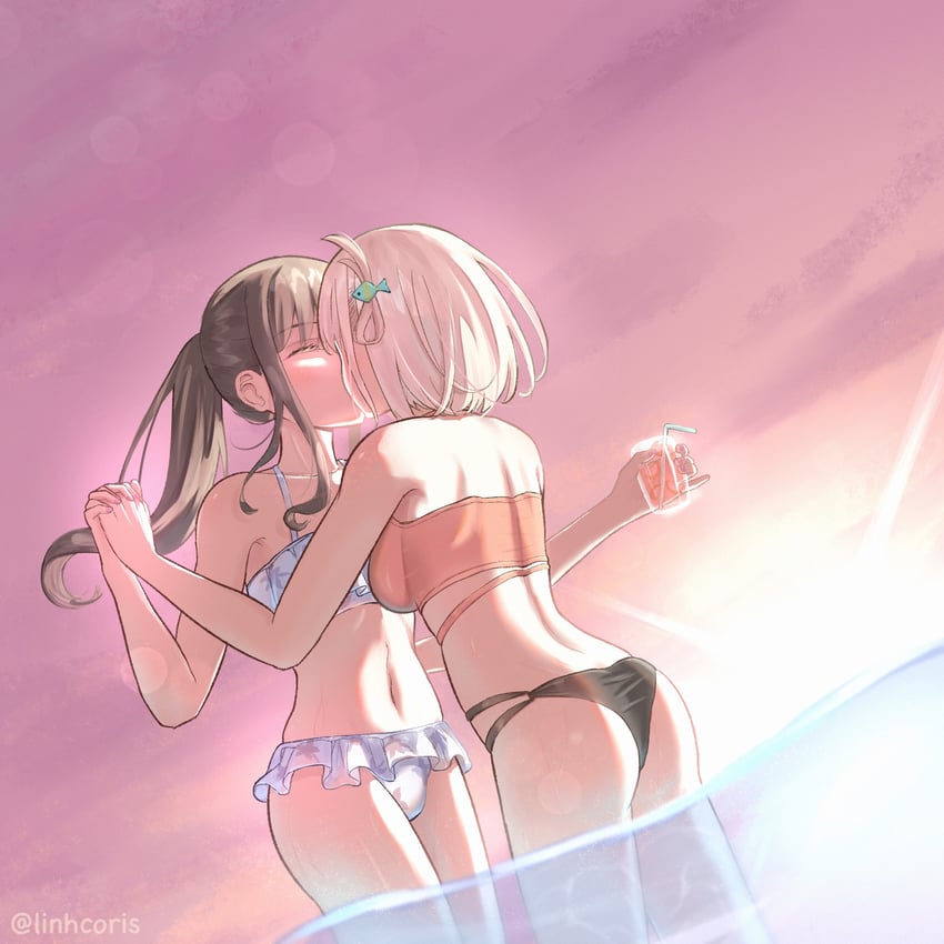 nishikigi chisato and inoue takina (lycoris recoil) drawn by linhcoris