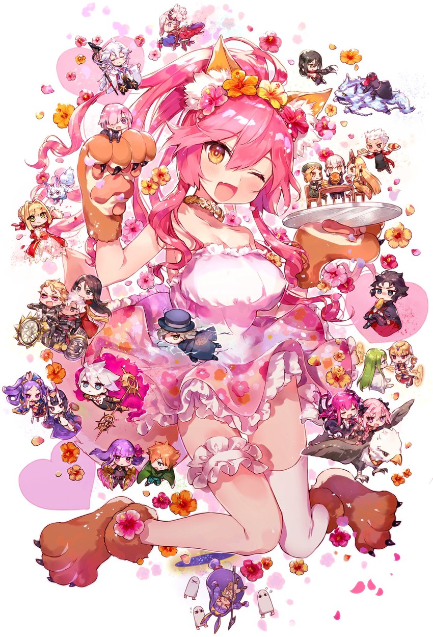 artoria pendragon, mash kyrielight, tamamo, nero claudius, shuten douji, and 25 more (fate and 1 more) drawn by nekoyashiki_pushio