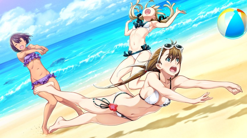 koujiro frau, tennouji nae, and daitoku junna (robotics;notes and 1 more) drawn by fukuda_tomonori