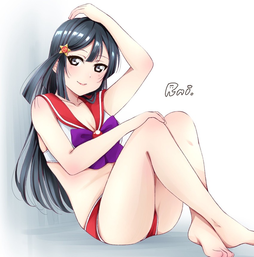 yuki setsuna and sailor mars (love live! and 3 more) drawn by runi_(87025)