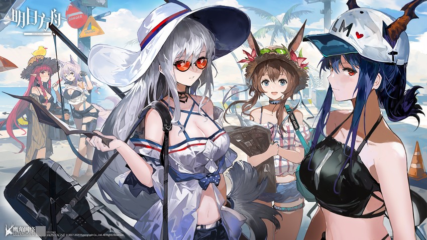 amiya, skadi, ch'en, vigna, provence, and 1 more (arknights) drawn by alchemaniac