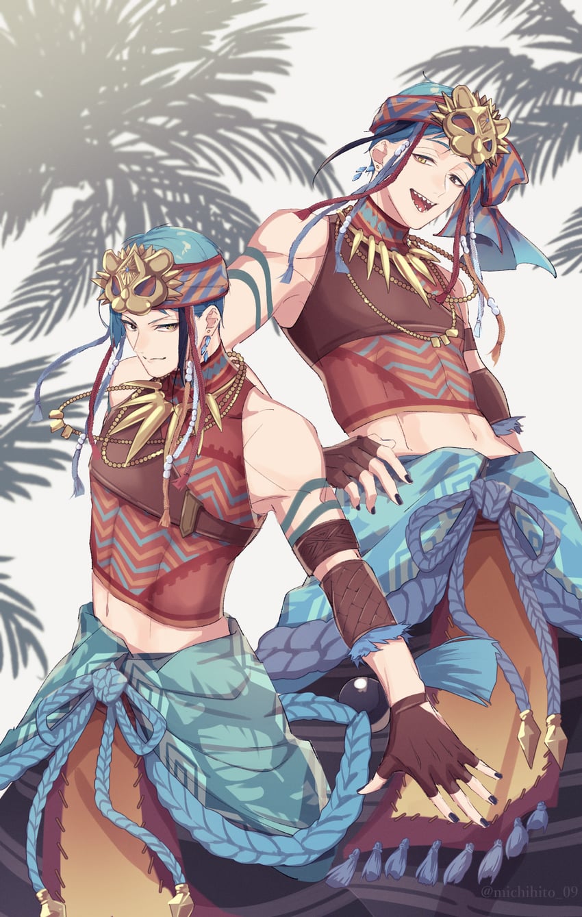 floyd leech and jade leech (twisted wonderland) drawn by michihito