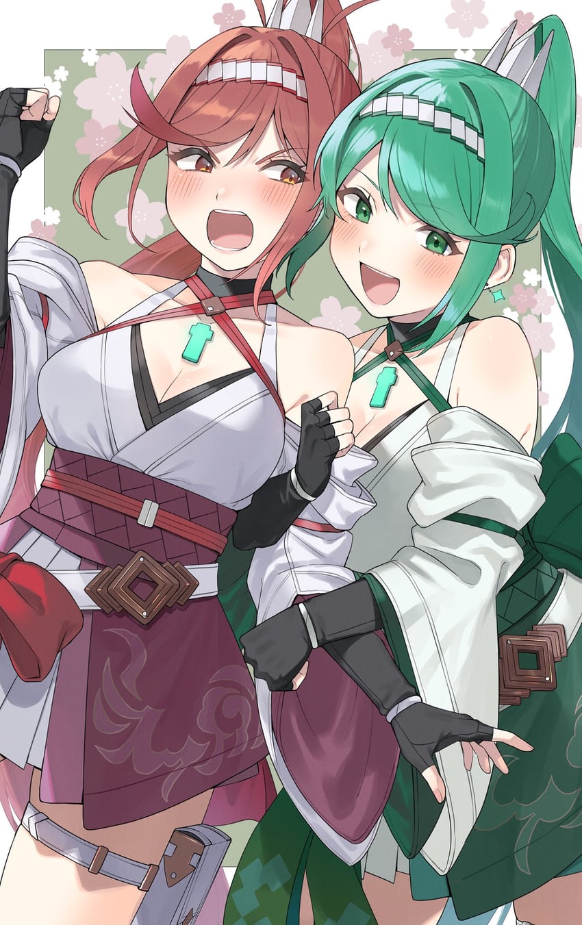 pneuma and glimmer (xenoblade chronicles and 3 more) drawn by kinagi_(3307377)