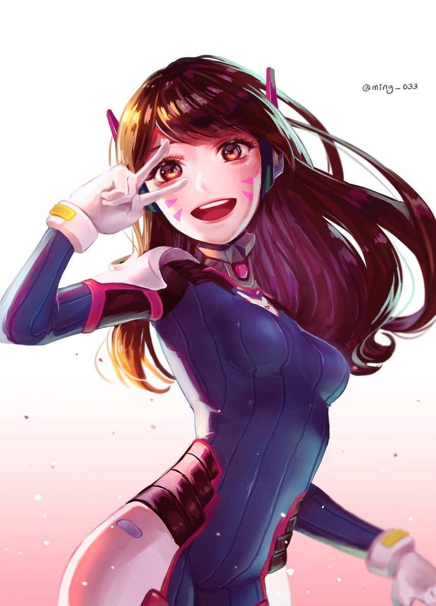 d.va (overwatch and 1 more) drawn by kim_ming