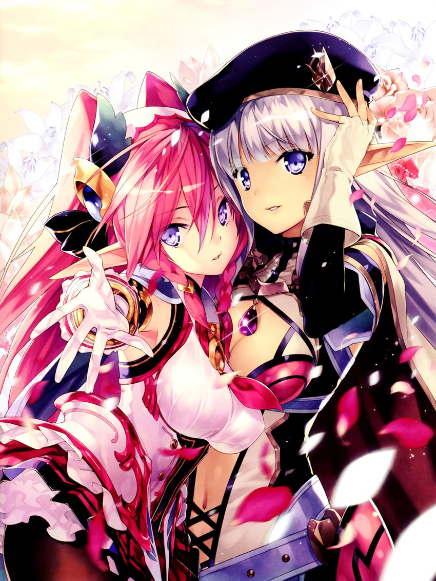 elf and dark elf (genkai tokki moero chronicle) drawn by hirano_katsuyuki