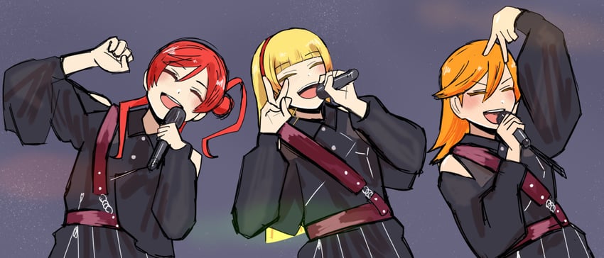 shibuya kanon, heanna sumire, and yoneme mei (love live! and 1 more) drawn by coco_apollon