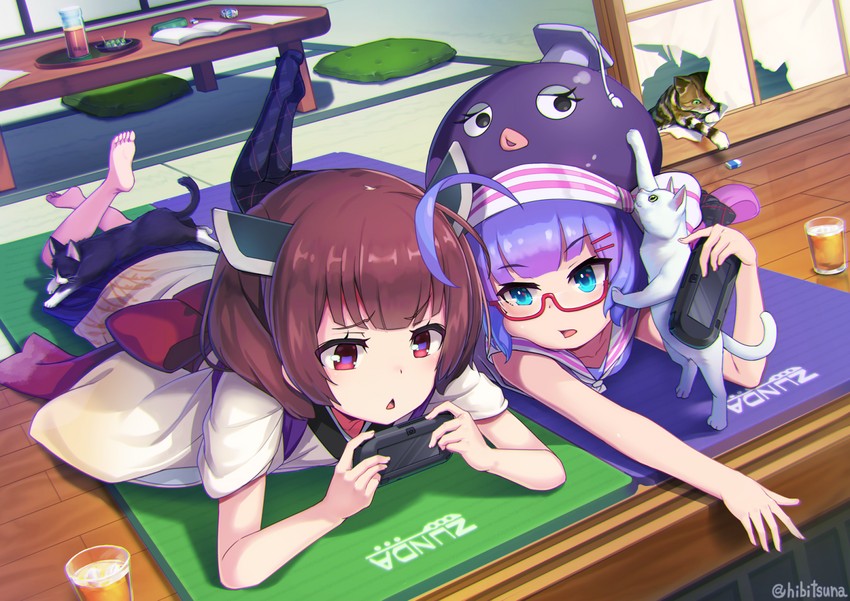 touhoku kiritan and otomachi una (voiceroid and 1 more) drawn by hibi_tsuna