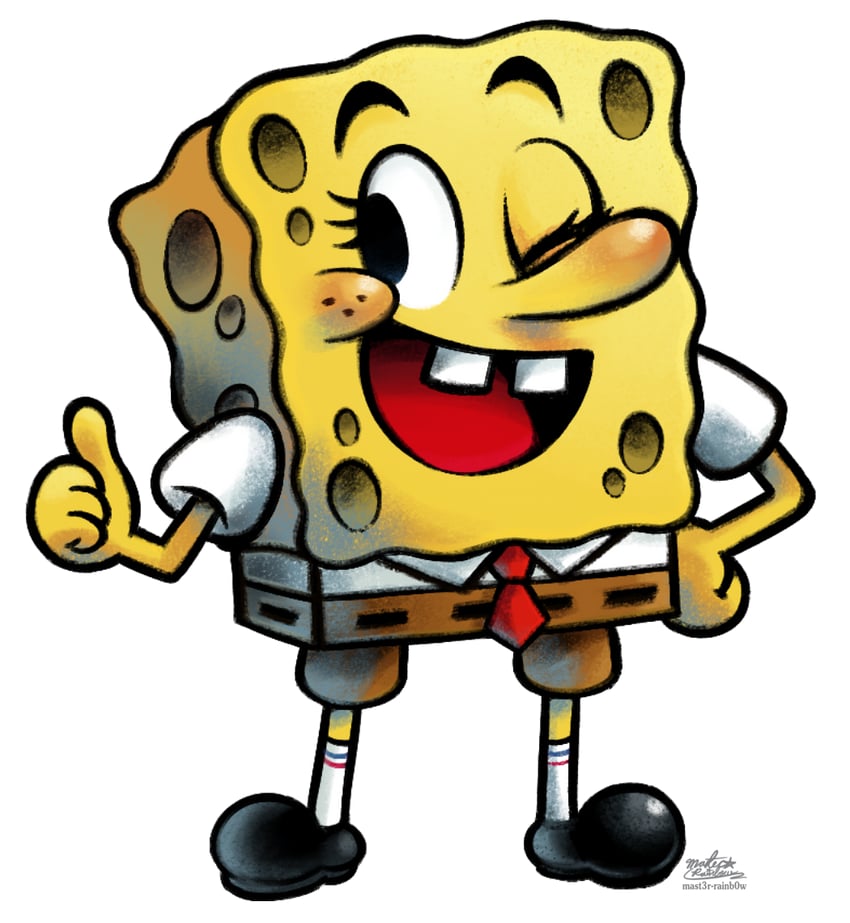 spongebob squarepants (mario and 2 more) drawn by mast3r-rainb0w